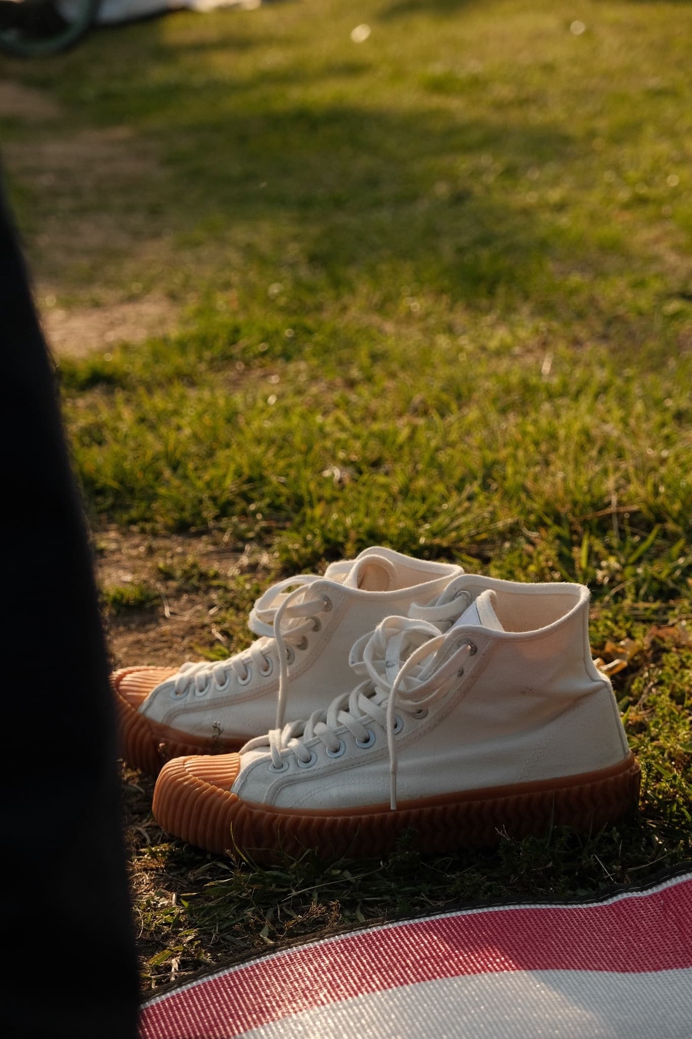 Sneakers on the grass