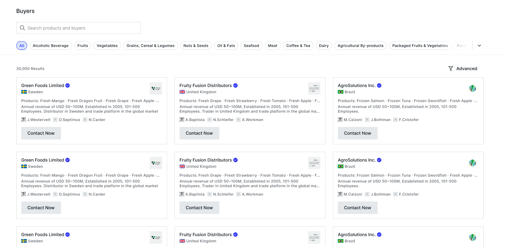 Tridge buyer directory listing